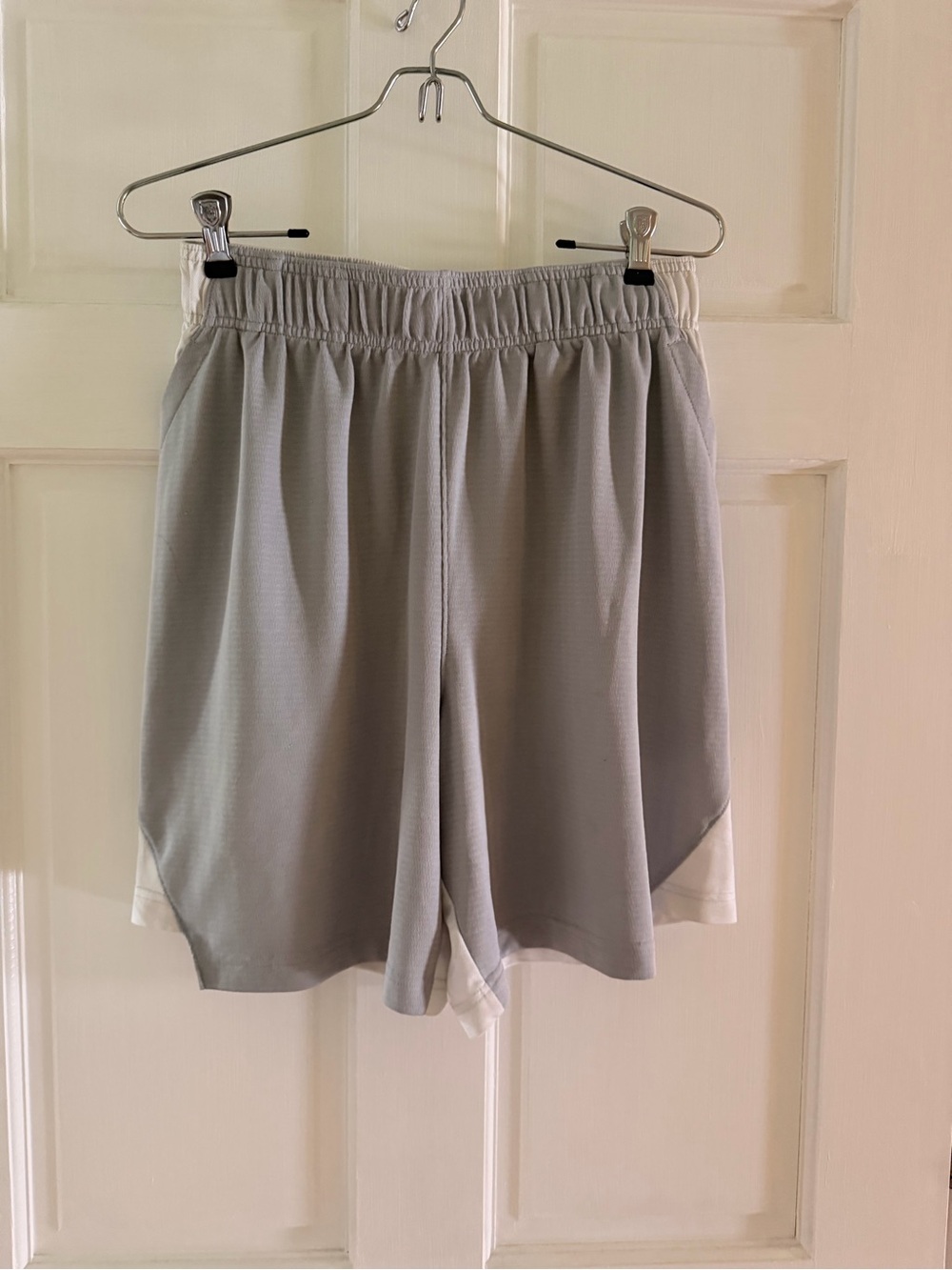 Under Armour Light Gray Athletic Shorts with White Accents